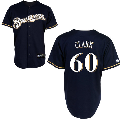 Matt Clark #60 mlb Jersey-Milwaukee Brewers Women's Authentic 2014 Navy Cool Base BP Baseball Jersey